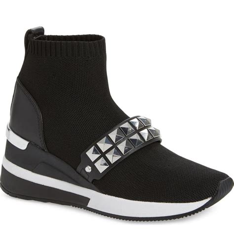 buy michael michael kors women skyler bootie black|mk skyler wedge sneakers.